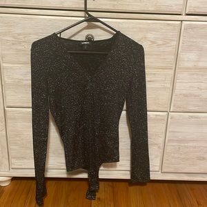Express black shimmer bodysuit